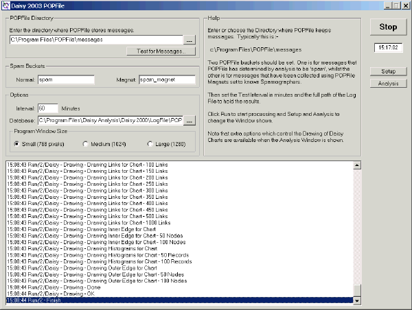 Daisy POPFile - Setup Window - Click for Large