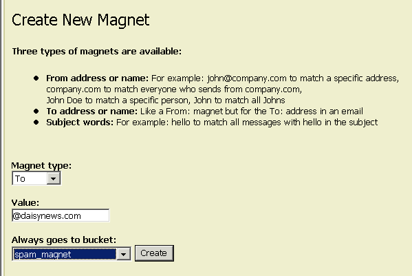 POPFile Magnet Setup
